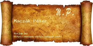 Maczák Péter névjegykártya