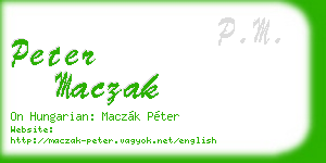peter maczak business card